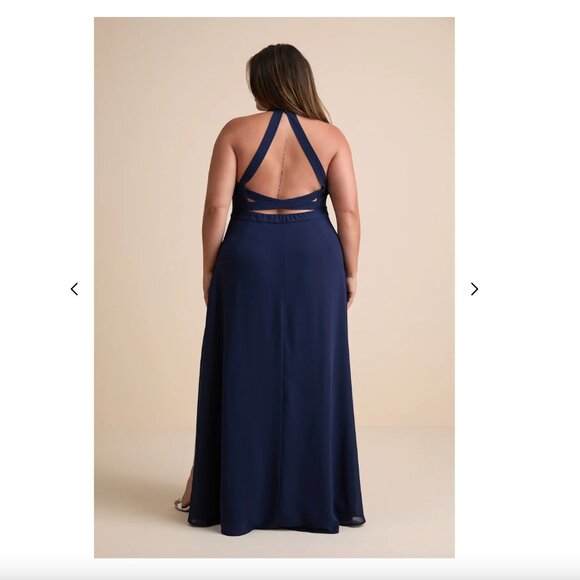 Lulus Confidently Charismatic Navy Blue Backless Halter Maxi Dress - Size XL - Picture 5 of 5